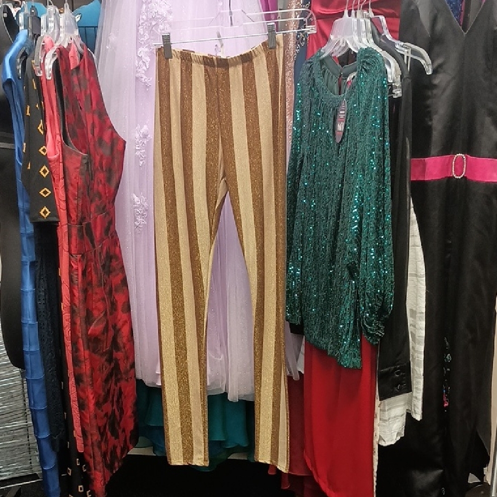 Striped Brown and Tan Women's Pants